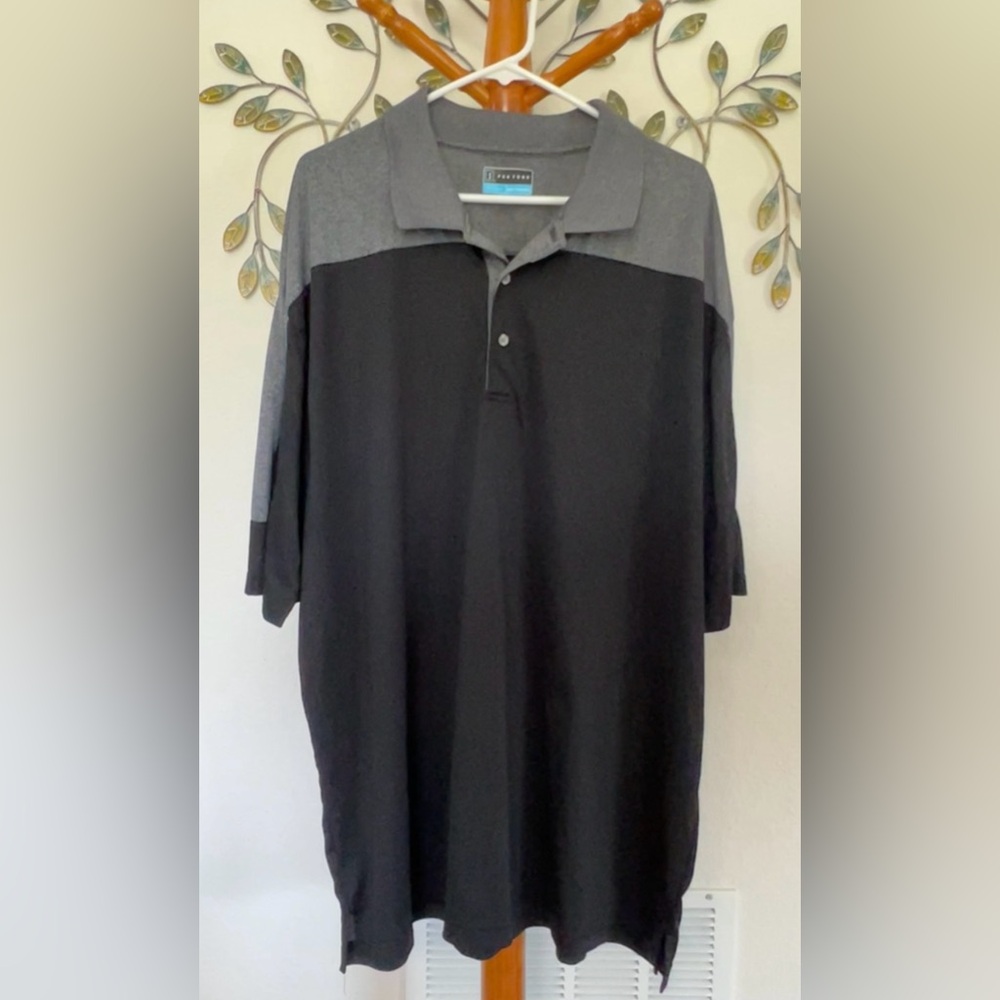 PGA Tour Two-Tone Gray and Black Polo Shirt
